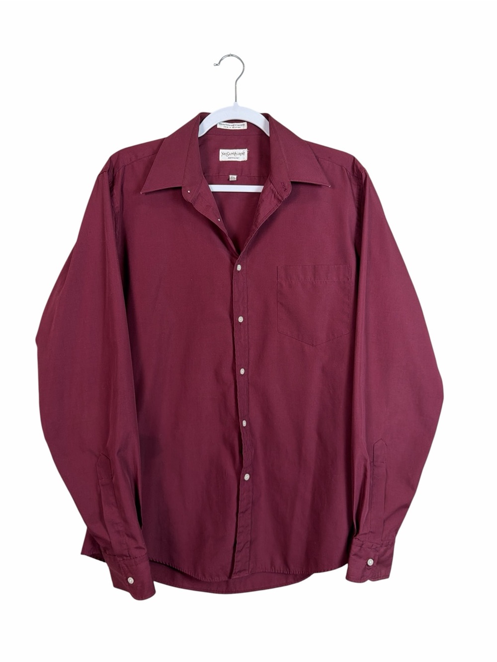 Yves Saint Laurent Monsieur Burgundy Men’s Dress Shirt 15½ 34–35 YSL
